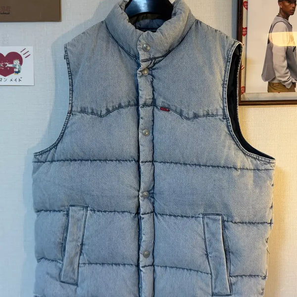 [BUNJANG] Levi's Denim Padded Vest - Ice Blue / 리바이스 데님 패딩 베스트 조끼