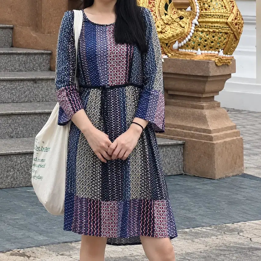 [BUNJANG] Vanake Ethnic Pattern Dress / 반에이크 에스닉 패턴 원피스