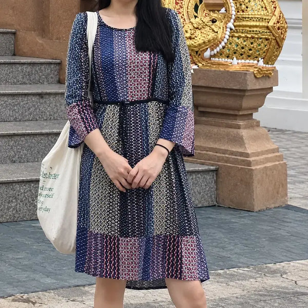 [BUNJANG] Vanake Ethnic Pattern Dress / 반에이크 에스닉 패턴 원피스