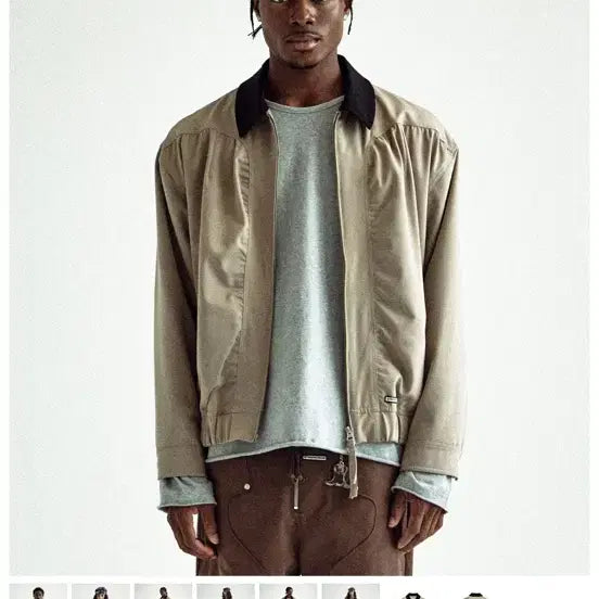 [BUNJANG] The Vinyl House Blouson Jacket Beige / 더바이닐하우스 블루종 자켓 베이지