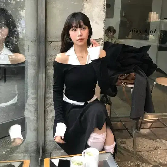 [BUNJANG] Cloud Emotion Banana Layered Top Set / 클라우드이모션 바나 레이어드 탑 세트