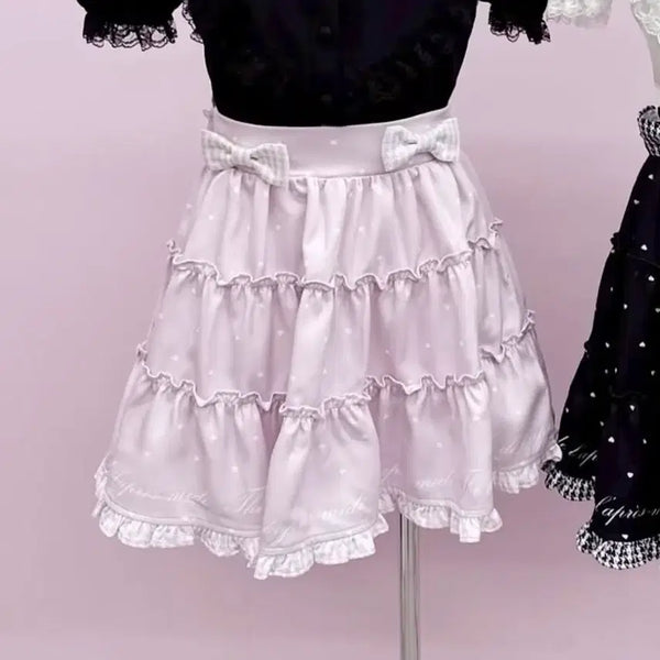 [BUNJANG] Ankruz Ribbon Dot Skirt (Pink) / 앙크루즈 리본 도트 스커트 스카판 핑크 양산형지뢰계디마럽리즈리사로지타허니시나몬팔엘피
