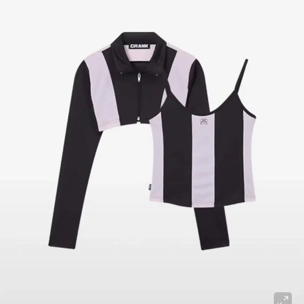 [BUNJANG] Crank Sleeveless Track Top Set New / 크랭크 슬리브리스 트랙탑 세트 택도 안 뗀 새상품