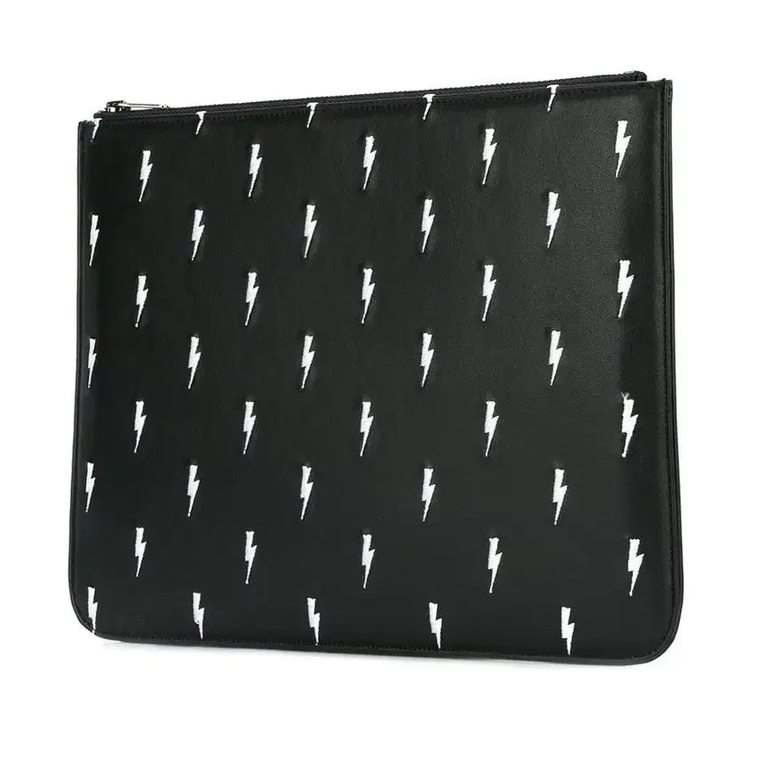 [BUNJANG] Neil Barrett Lightning Bolt Embroidered Leather Clutch / Neil Barrett Lightning bolt 자수 클러치