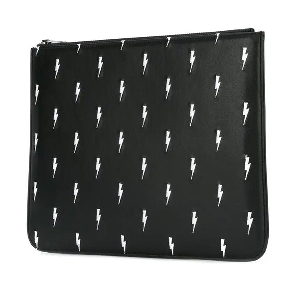 [BUNJANG] Neil Barrett Lightning Bolt Embroidered Leather Clutch / Neil Barrett Lightning bolt 자수 클러치