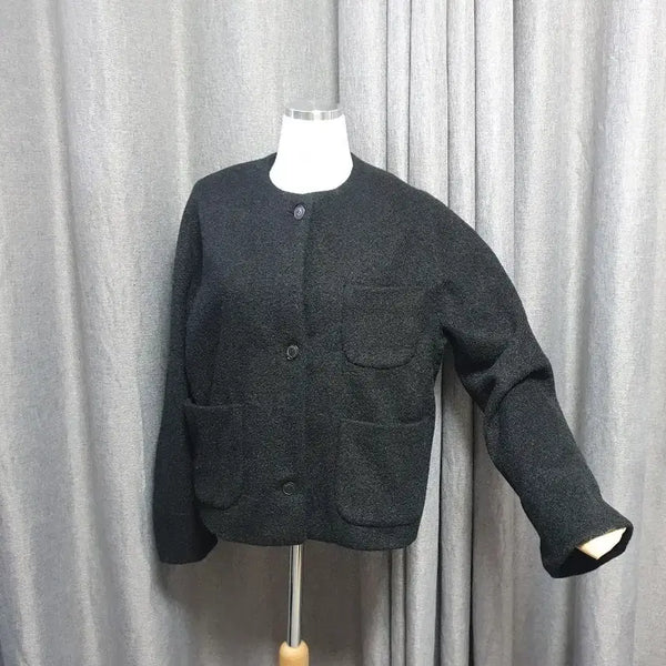 [BUNJANG] Viva Glam Thick Collarless Jacket / 비바글램 도톰 카라리스 자켓