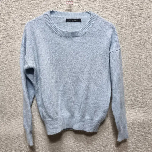 [BUNJANG] Pastel Blue Knit T-Shirt / 카382 니트 티셔츠