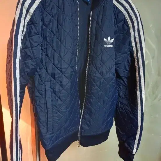[BUNJANG] Adidas Quilted Jacket Navy Blue / 아디다스 퀼팅 자켓 네이비 블루
