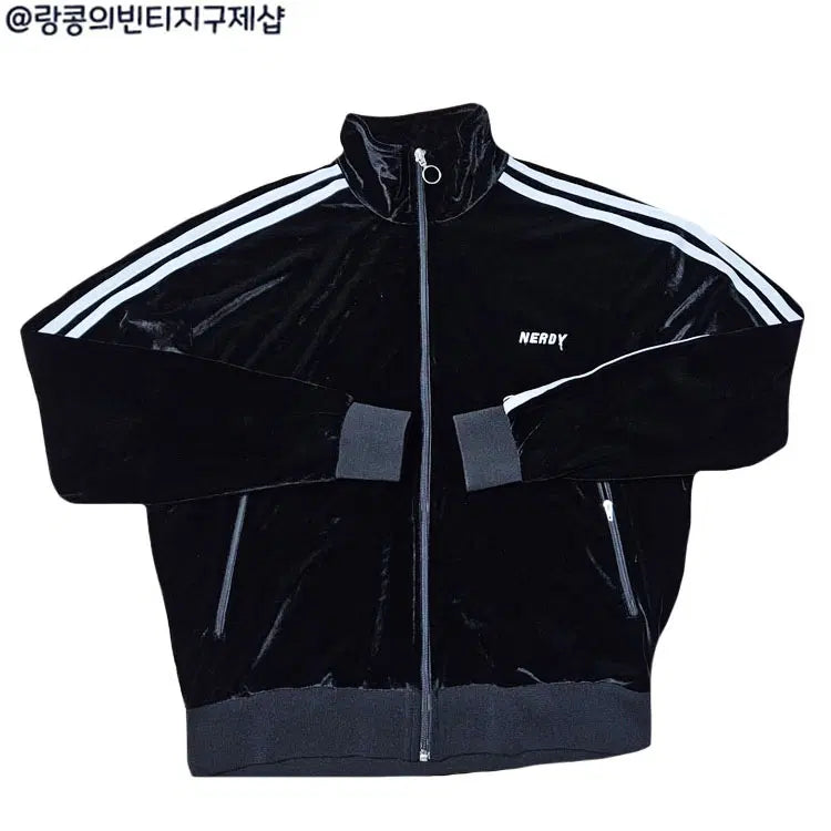 [BUNJANG] NERDY Old School Velvet Track Jacket / 널디 올드스쿨 벨벳 져지 자켓