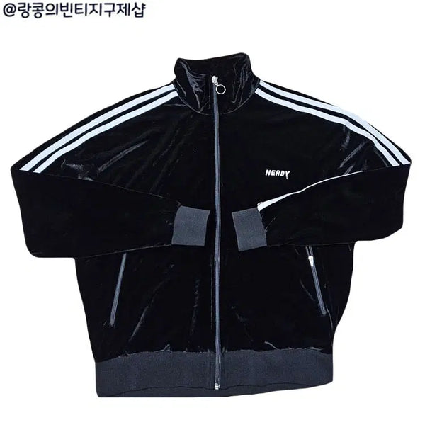 [BUNJANG] NERDY Old School Velvet Track Jacket / 널디 올드스쿨 벨벳 져지 자켓