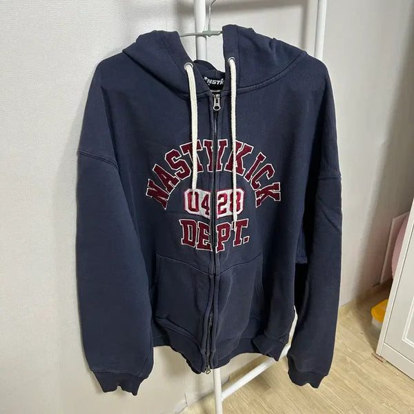 [BUNJANG] Nasty Kick Navy Hooded Zip-Up / 네스티킥 후드집업 네이비