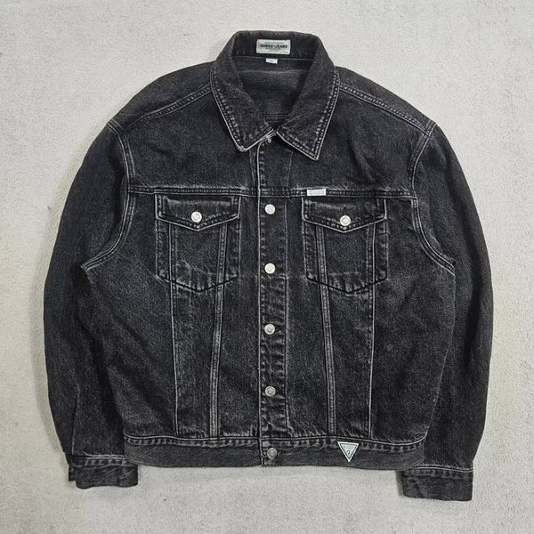 [BUNJANG] Guess 90s Black Denim Jacket Size 100 / 90s Guess 흑청 데님 자켓 100