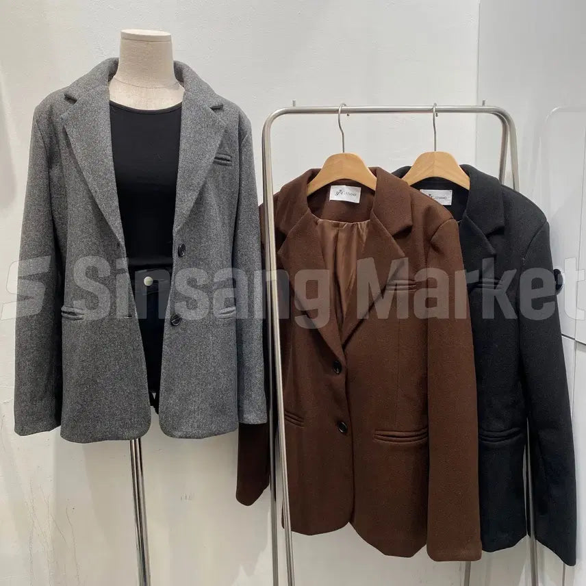 [BUNJANG] Modern Simple Half Jacket - Wool Blend / [빠른발송] 하멜투버튼자켓 기본핏 테일러드 모직 모던 심플 하프자켓 미디