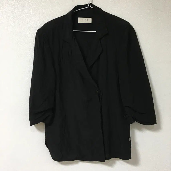 [BUNJANG] TIME Krinkle Sleeve Jacket Black Size 66 / TIME 타임 크링클 슬리브 자켓 66