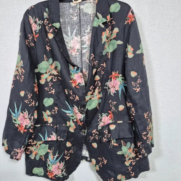 [BUNJANG] Flower Pattern Linen Jacket - Size 66 / 플라워패턴 린넨 쟈켓 66