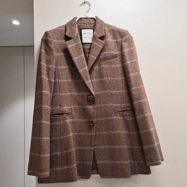 [BUNJANG] Lenibon Check Jacket Size 55 / 레니본 체크자켓 55사이즈판매