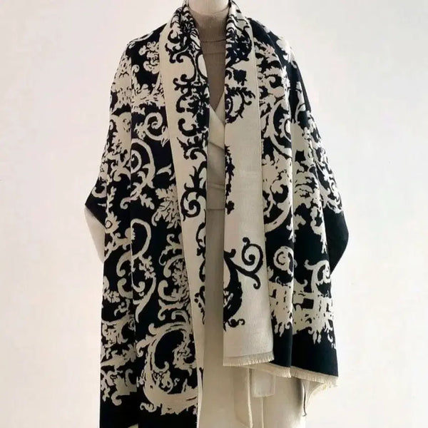 [BUNJANG] Premium Pattern Jacquard Shawl Scarf / [새상품] 고급스러운 패턴 자카드 숄 스카프