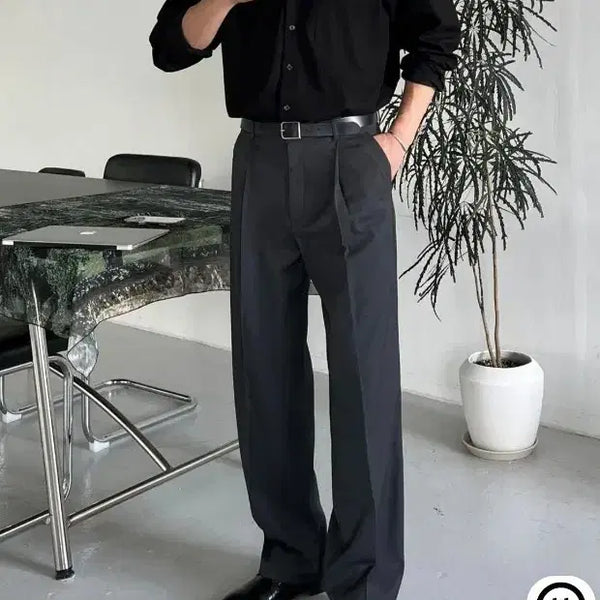 [BUNJANG] Mildmade Charcoal One-Tuck Slacks (M) - New / 마일드마켓(MILDMADE) 원턱 차콜 슬랙스 M 새상품
