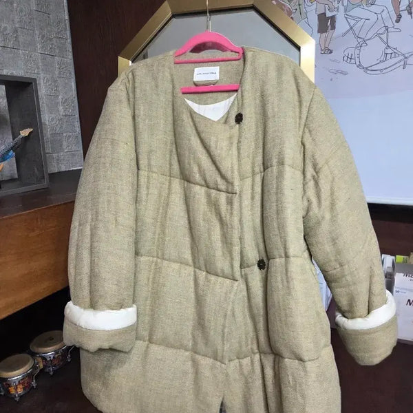 [BUNJANG] Isabel Marant Double-Breasted Long Padded Coat Beige / 이자벨마랑  반코트패딩