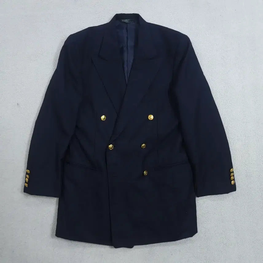 [BUNJANG] Polo Ralph Lauren Double Navy Gold Button Blazer / 폴로 랄프 로렌 더블 네이비 금장 블레이저 170