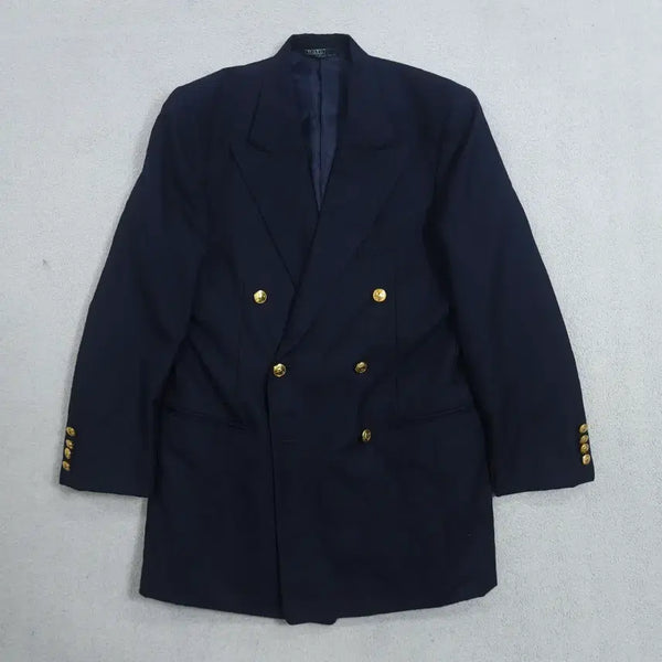 [BUNJANG] Polo Ralph Lauren Double Navy Gold Button Blazer / 폴로 랄프 로렌 더블 네이비 금장 블레이저 170