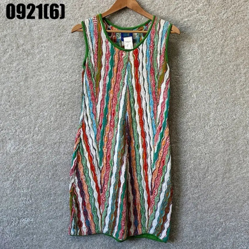 [BUNJANG] Limnos Washed Long Dress Colorful Stripe Pattern M / 림노스 워시드 롱 원피스 다채로운 스트라이프 패턴 M 0921
