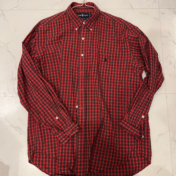 [BUNJANG] Ralph Lauren Red Blake Check Pattern Long Sleeve Shirt / 랄프 로렌 체크 패턴 긴팔 셔츠 레드 블레이크