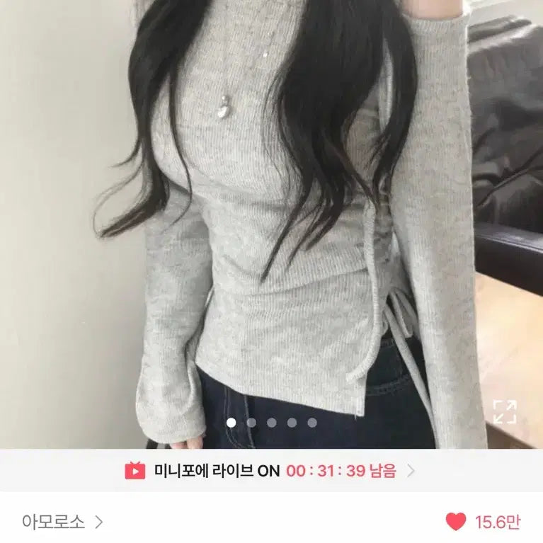 [BUNJANG] Off-Shoulder Long-Sleeve Ribbed T-Shirt / 오프숄더 긴팔티