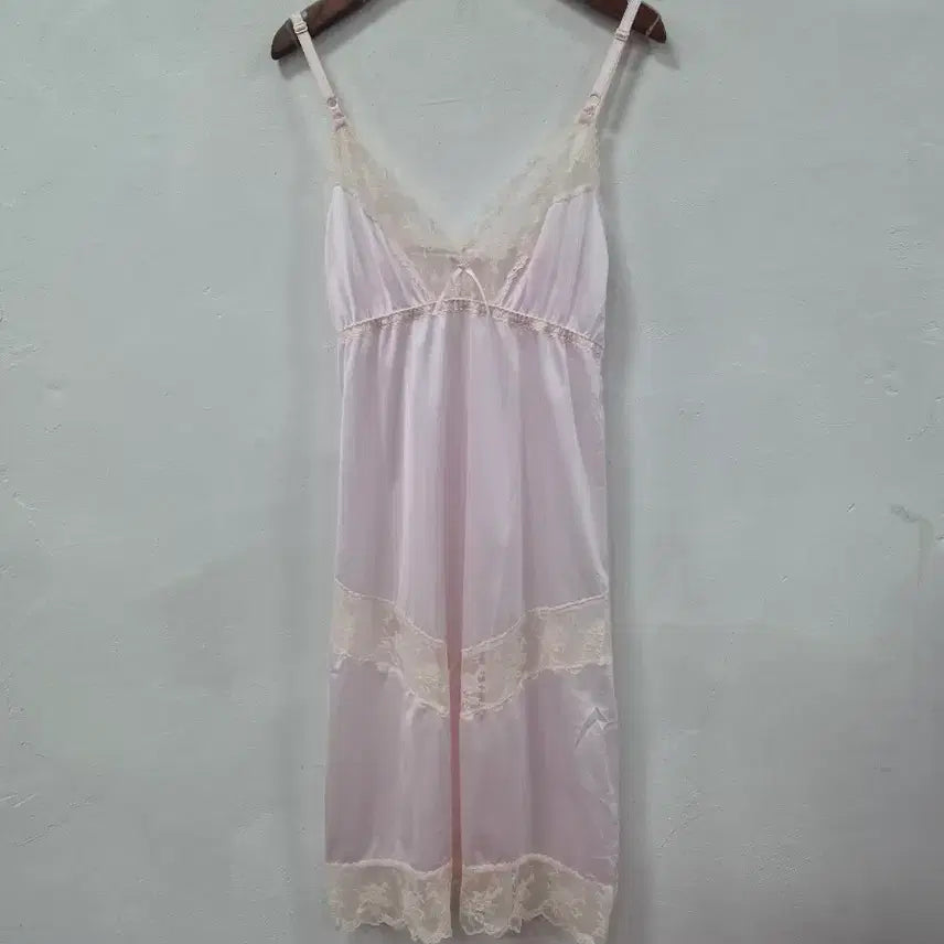 [BUNJANG] Pink Lace Slip Dress / 핑크 레이스 슬립 원피스