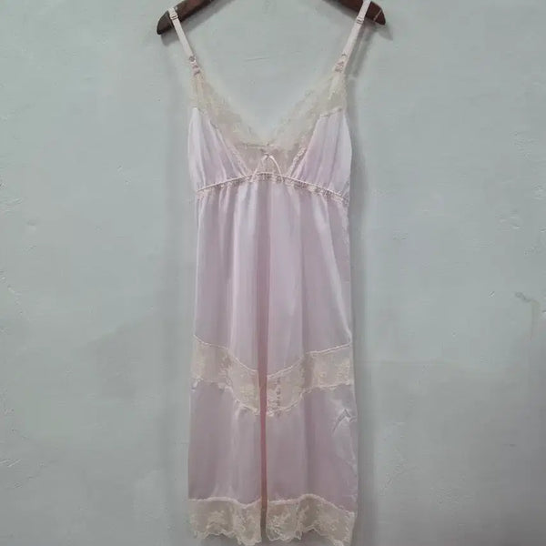 [BUNJANG] Pink Lace Slip Dress / 핑크 레이스 슬립 원피스