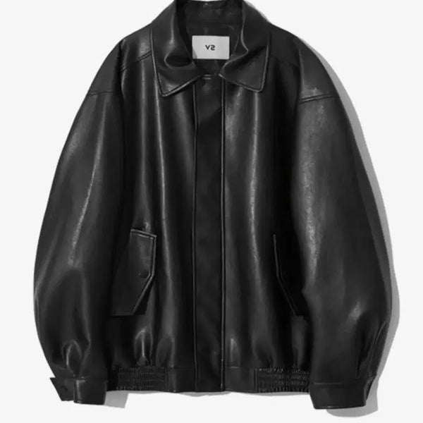 [BUNJANG] V2 Black Leather Jacket (L) / V2 블랙 레더 자켓(L)