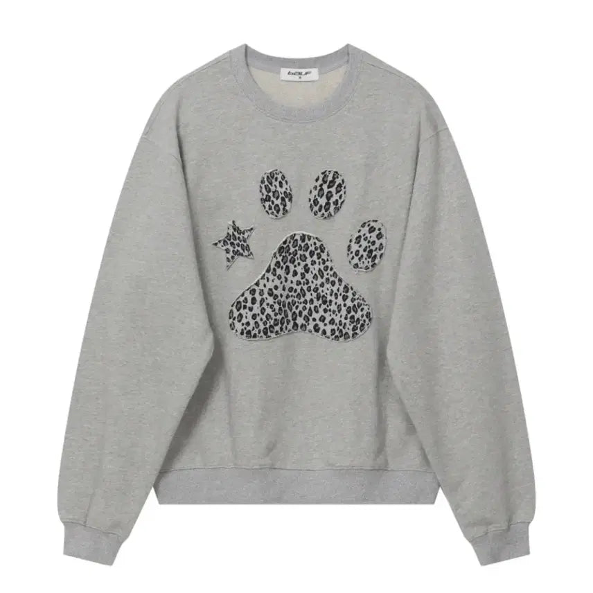 [BUNJANG] Bauff Leopard Puppy Sweatshirt Grey M / 바우프 레오파드 퍼피 맨투맨 그레이 M사이즈