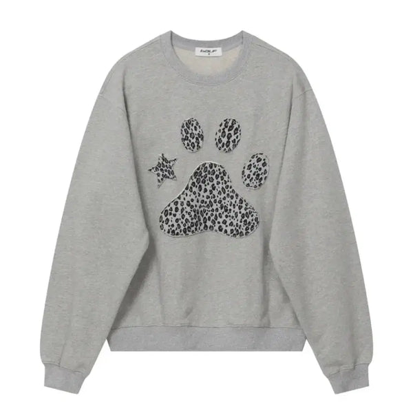[BUNJANG] Bauff Leopard Puppy Sweatshirt Grey M / 바우프 레오파드 퍼피 맨투맨 그레이 M사이즈
