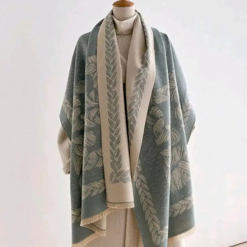 [BUNJANG] Luxury Mint Pattern Shawl Scarf / [새상품] 고급스러운 민트 패턴 숄 스카프