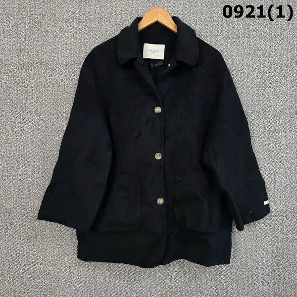 [BUNJANG] LAKESIDE Black Button Pocket Coat M / LAKE SIDE 블랙 코트 버튼 포켓 디자인 m