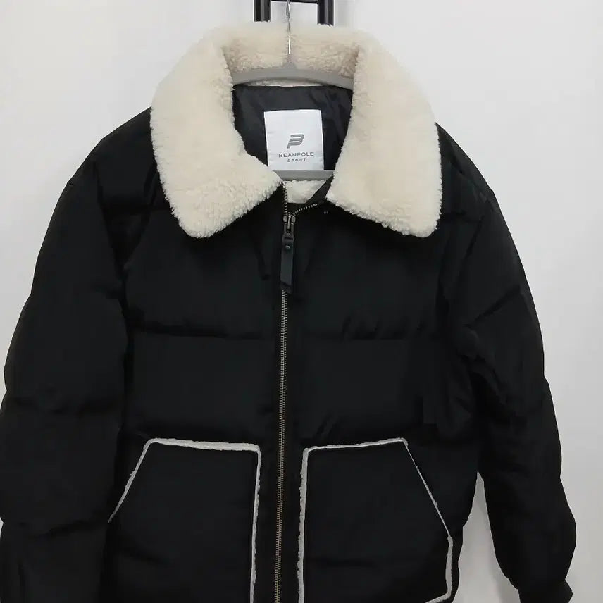 [BUNJANG] Beanpole Collar Fur Padded Jacket Black / 빈폴 카라 퍼구스 패딩 자켓 블랙