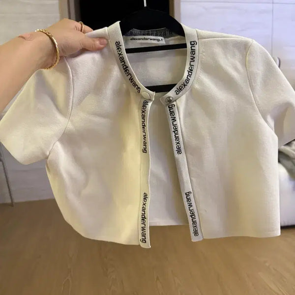 [BUNJANG] Alexander Wang White Cropped Cardigan Size S / 알렉산더왕 화이트 크롭 가디건 S