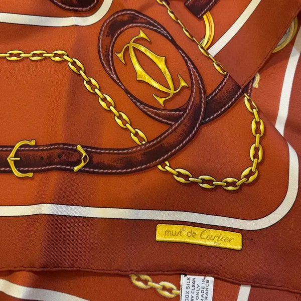 [BUNJANG] Cartier Genuine Silk Scarf / 까르띠에 정품 실크 스카프