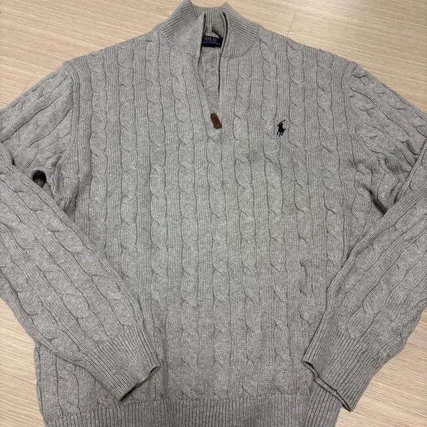 [BUNJANG] Polo Ralph Lauren Grey Knit Sweater / 폴로 랄프 로렌 그레이 니트 스웨터