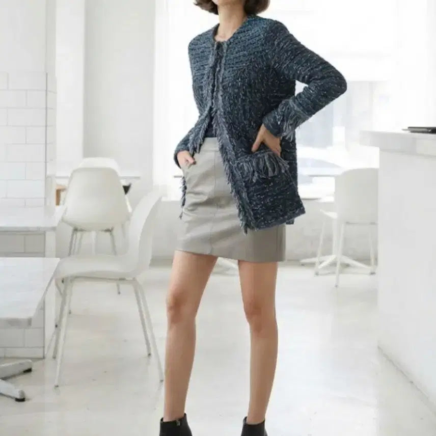 [BUNJANG] System Tweed Knit Cardigan / 씨스템  트위드 니트  가디건