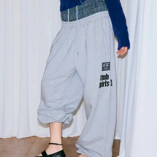 [BUNJANG] Mysterious Hotel Layered Sweatpants (Gray) / 미스테리어스호텔 레이어드 스웻 팬츠(그레이)