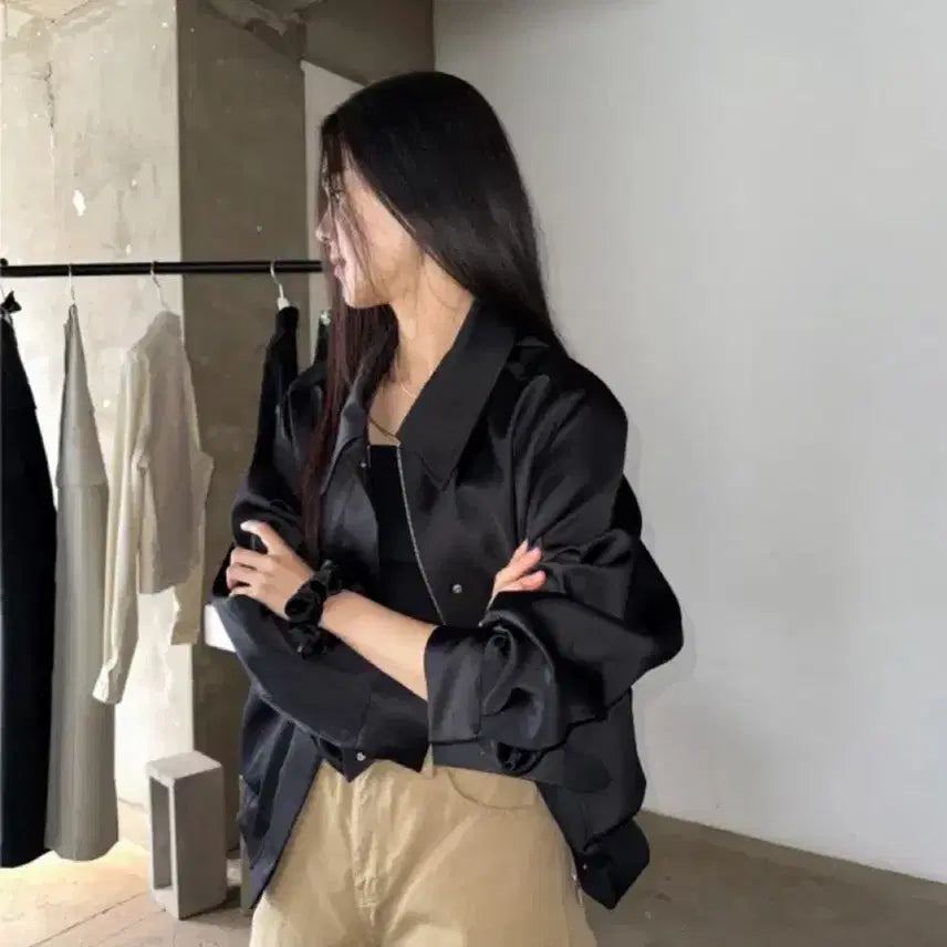 [BUNJANG] Love Yousomuch Satin Blouson / 러브유쏘머치 새틴 블루종