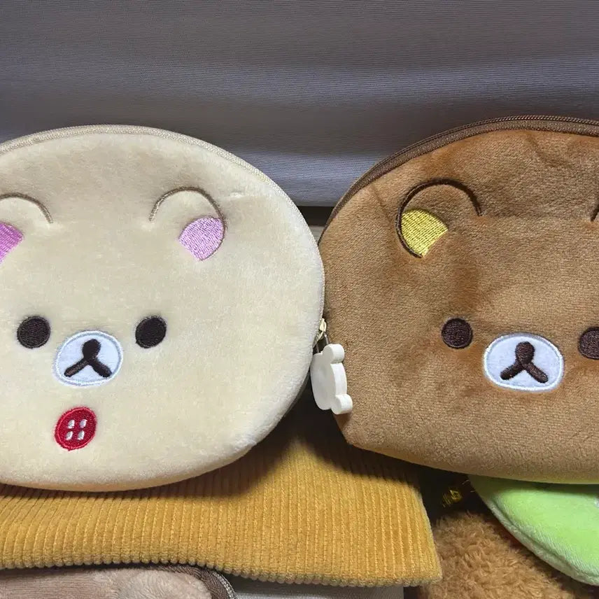 [BUNJANG] Rilakkuma Korilakkuma Half-Moon Pouch Bundle Set / (일괄) 리락쿠마 코리락쿠마 반원 파우치