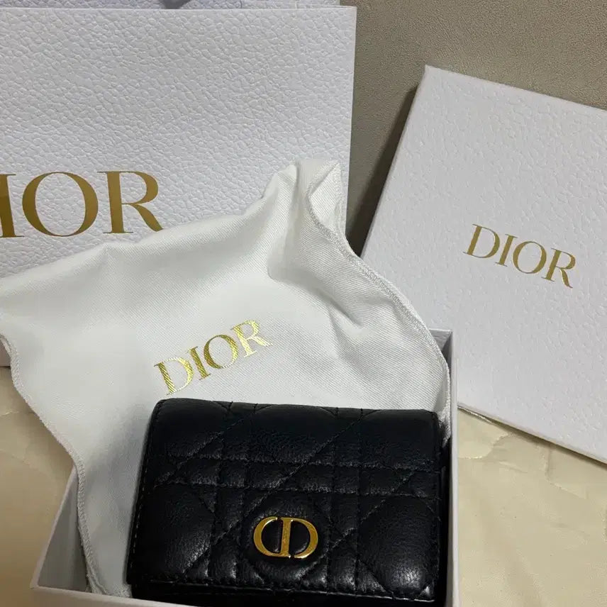 [BUNJANG] Dior Caro Glace Wallet Black / 디올 카로 글리신 지갑 블랙 풀구성