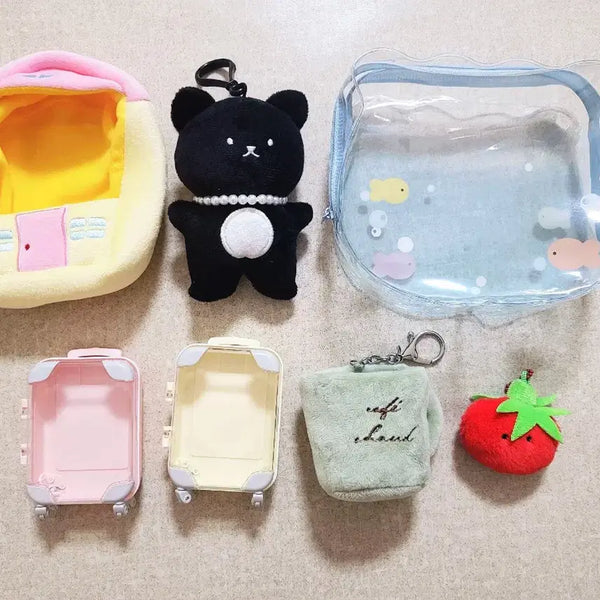 [BUNJANG] Daiso Doll Accessories Pouch Keychain Miniatures (Tomato Aquarium Carrier Doll House) Bundle / 다이소 인형 파우치 키링 인형 소품 등 판매 양도 토마토 어항 캐리어 인형집