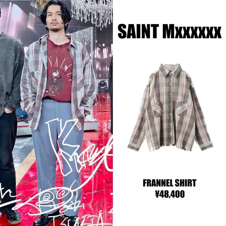 [BUNJANG] Saint Michael Flannel Shirt (XL) / 세인트미카엘 플란넬 셔츠 (XL)