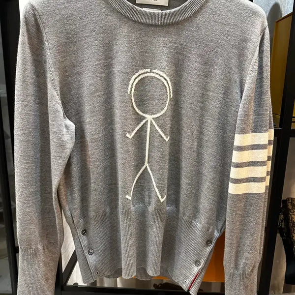 [BUNJANG] Thom Browne "Thom Icon" Knit Sweater Size 3 Grey / 톰브라운 톰 아이콘 니트 3사이즈 그레이