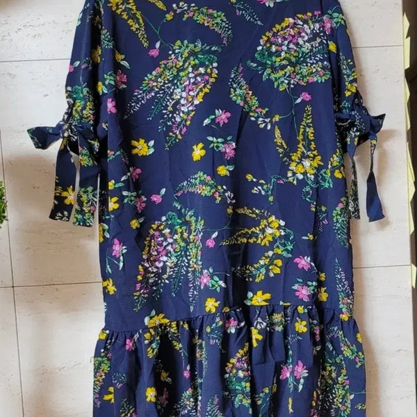 [BUNJANG] Navy Flower Print Midi Dress / 네이비 플라워 원피스 66