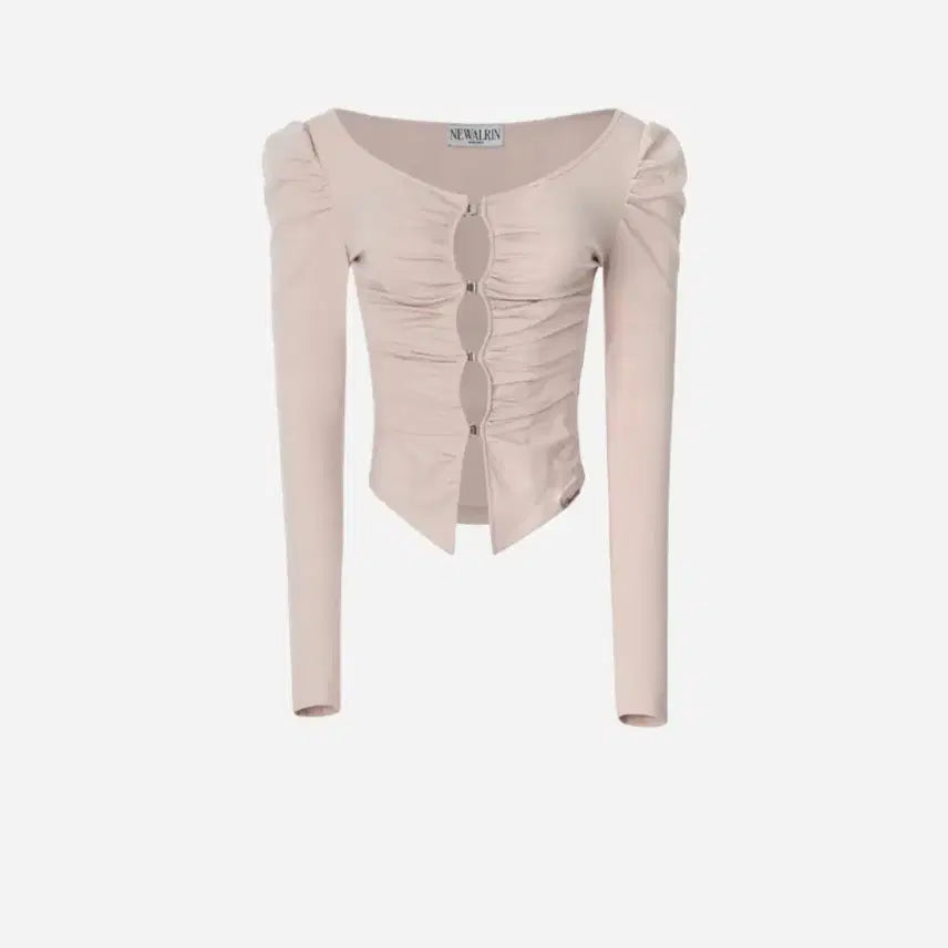 [BUNJANG] Newearlin Ruby Shirring Hook Cardigan Peach Pink S / 새상품) 뉴얼린 루비 셔링 후크 가디건 피치 핑크 S
