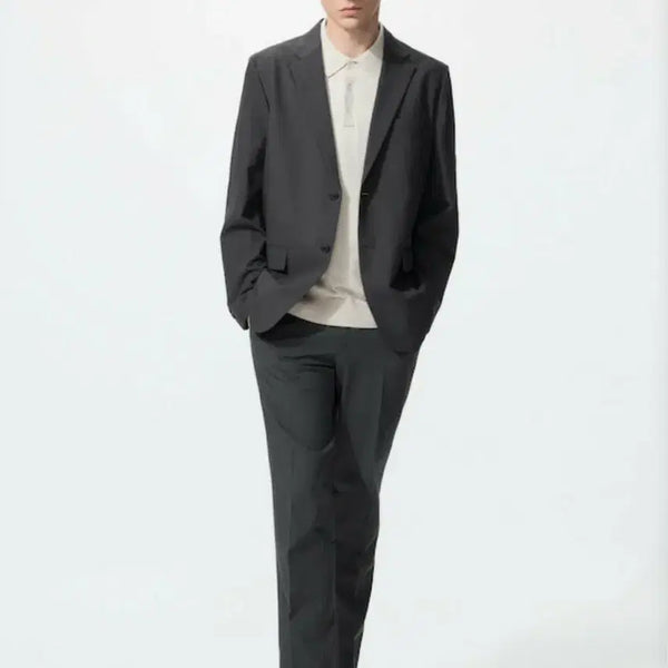 [BUNJANG] Uniqlo Ultra Stretch Wool-Like Suit Setup Dark Gray / 유니클로 감탄 울라이크 스트레치 정장 셋업 다크그레이 (상:L 하:34)